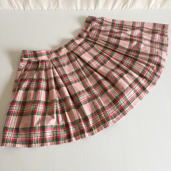 DANGERFIELD 18 plus size womens pleated plaid mini skirt pink green tartan curvy - Picture 14 of 16
